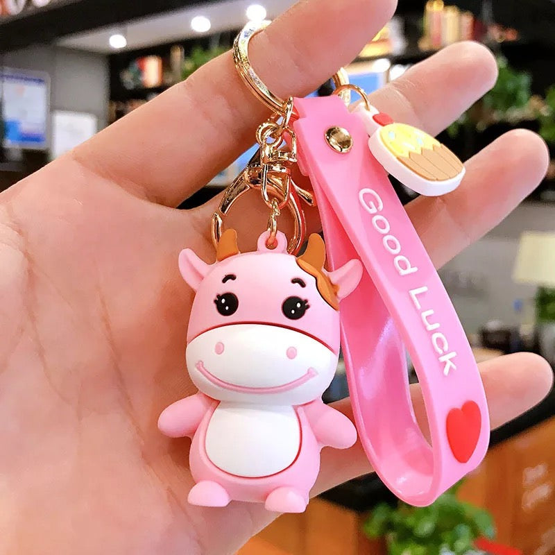 Smiling Cow 3D Keychain