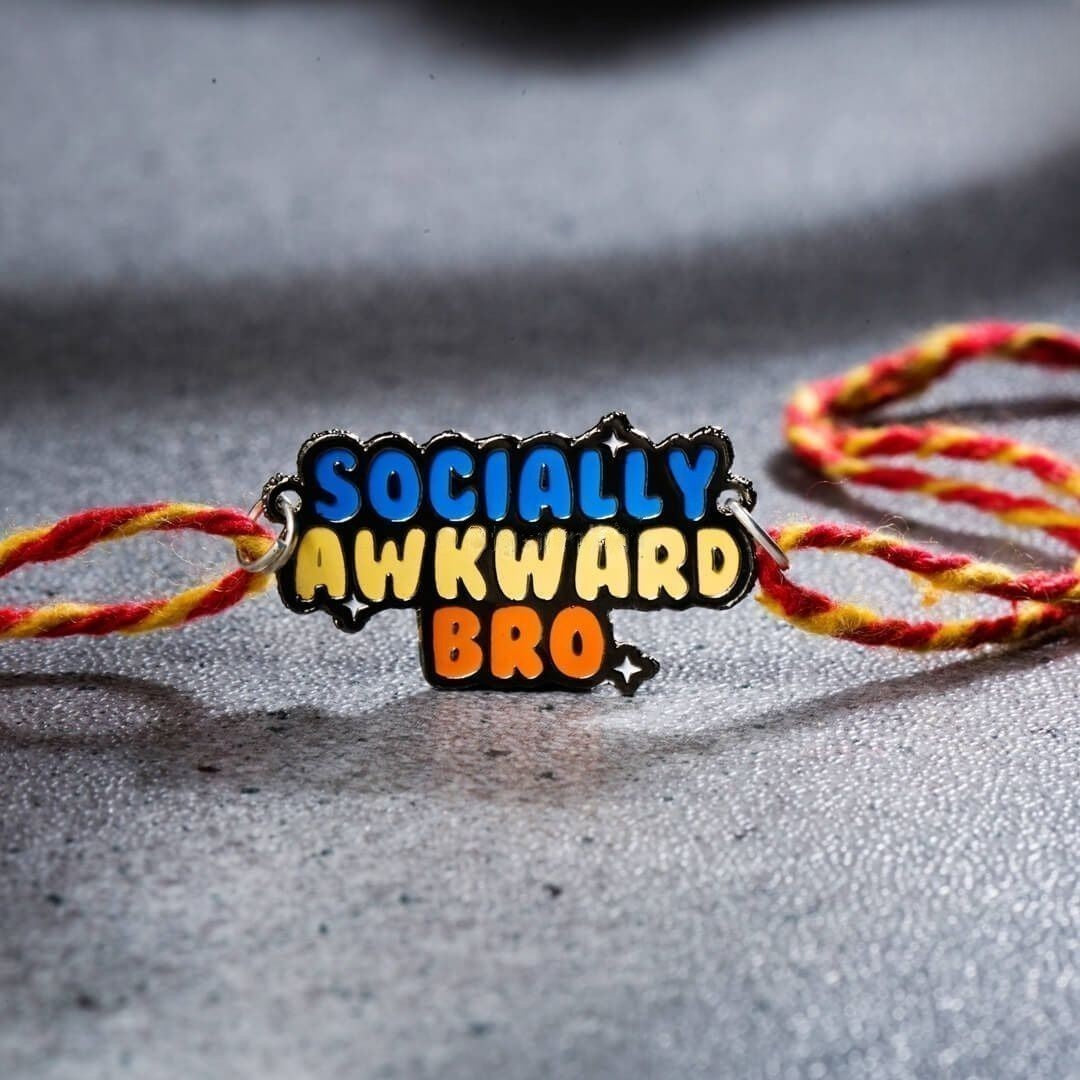 Socially Awkward Bro Metal Rakhi
