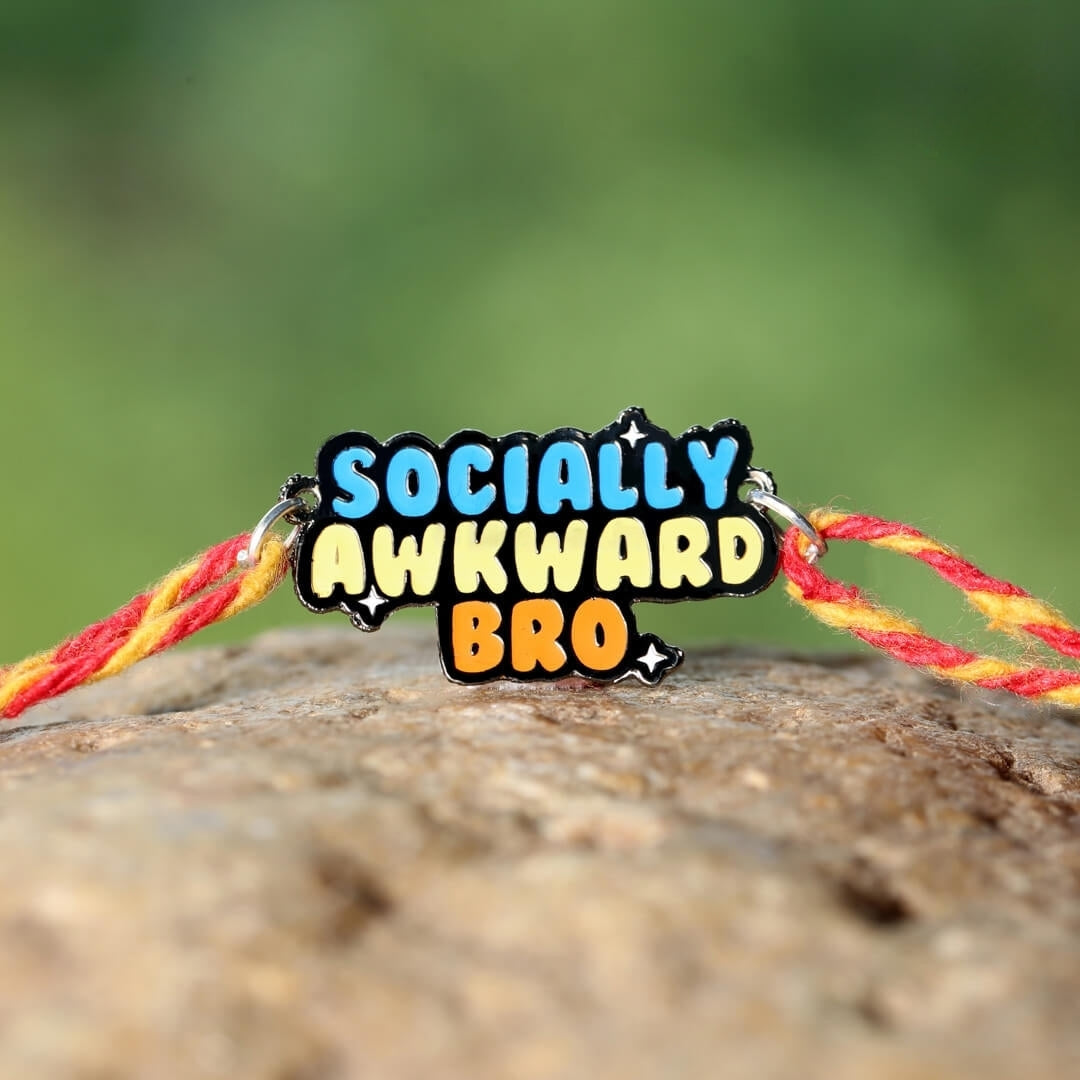Socially Awkward Bro Metal Rakhi