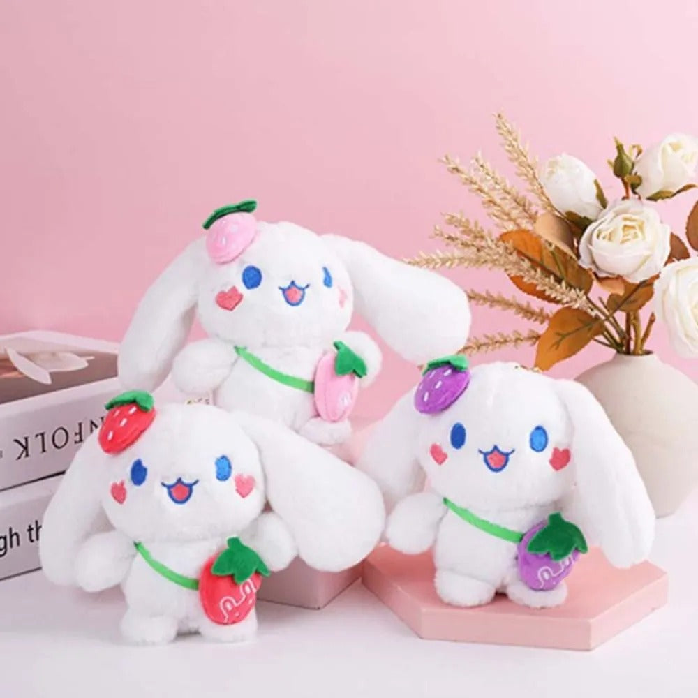 Strawberry Cinnamoroll Plush Keychain