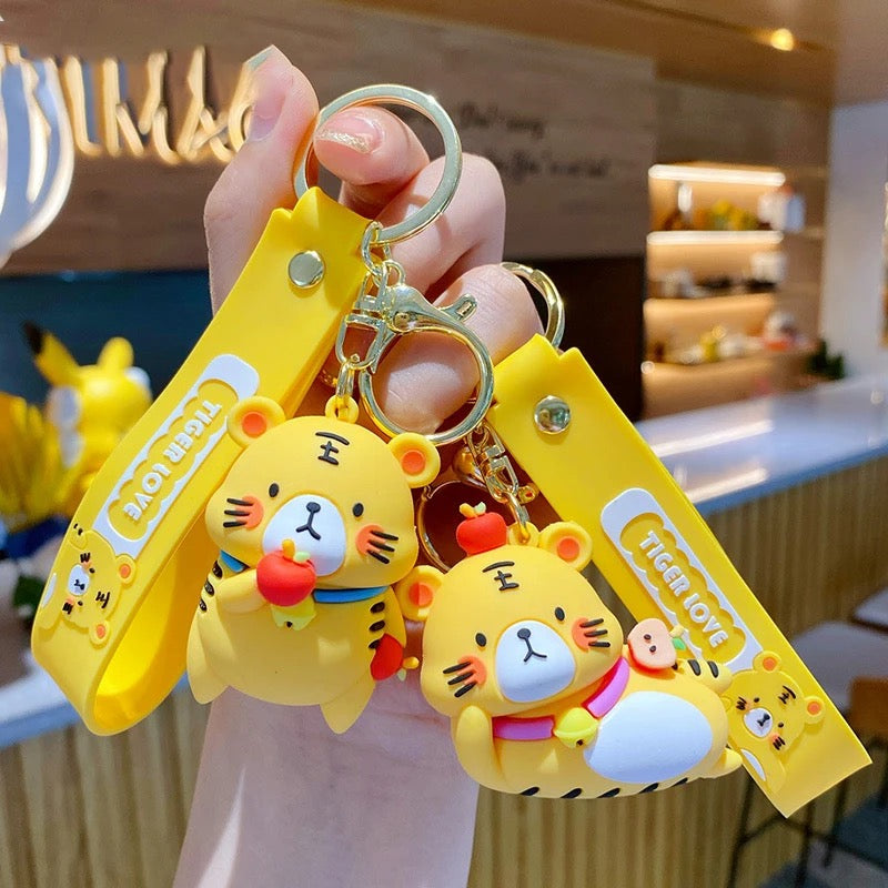 Tiger with Apple 3D Keychain