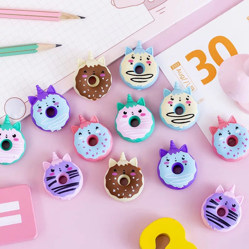 Unicorn Donut Eraser - Set of 6