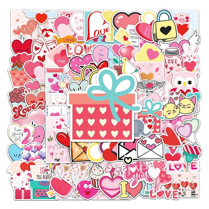 Valentine Stickers - Set of 50