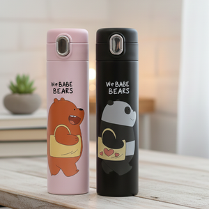 We Bare Bear Bottle in Pink and Black Color - Tinyminymo