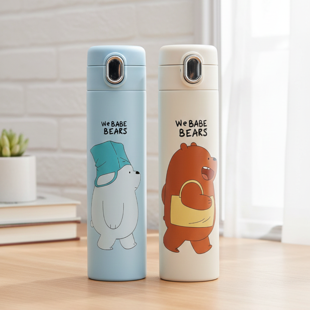 Two Bottles of We Bare Bear with Ted and Po Designs - Tinyminymo