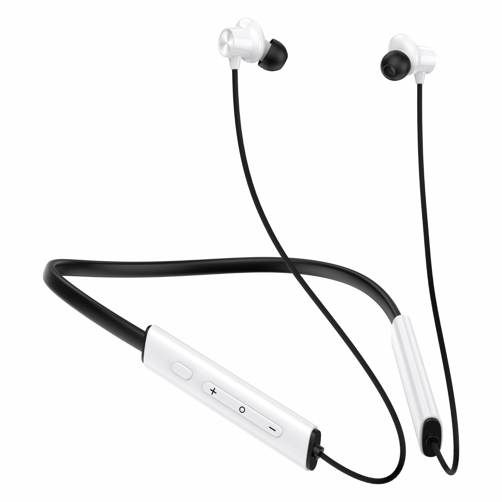 Amytel Buds Wireless Neckband Earphones with 40H Playtime, ANC & Low Latency (White)
