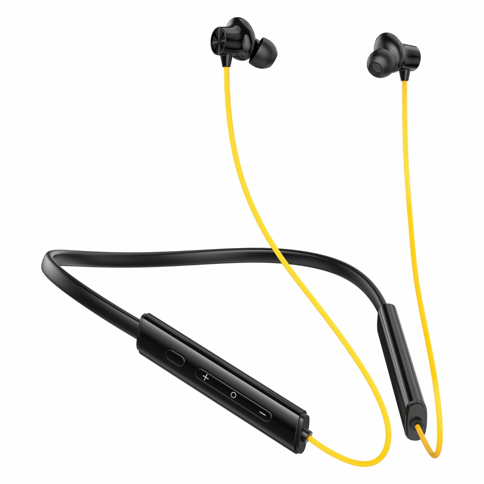 Amytel Buds Wireless Neckband Earphones with 40H Playtime, ANC & Low Latency (Yellow)