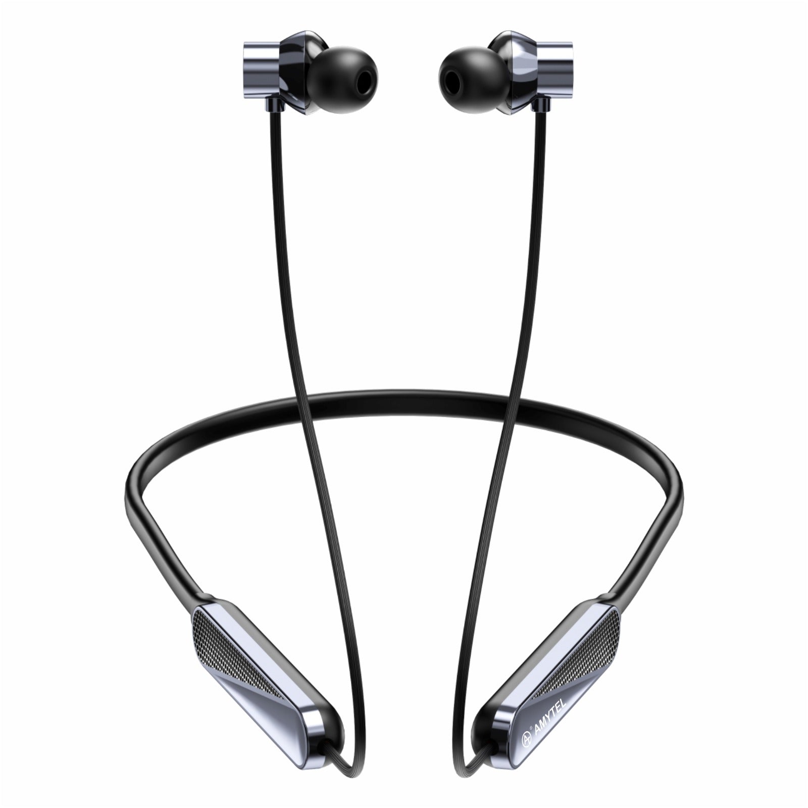 Amytel Dynamic-1 Wireless Neckband Earphones | Bluetooth v5.4 | Hybrid ANC | 38H Playtime (Black)