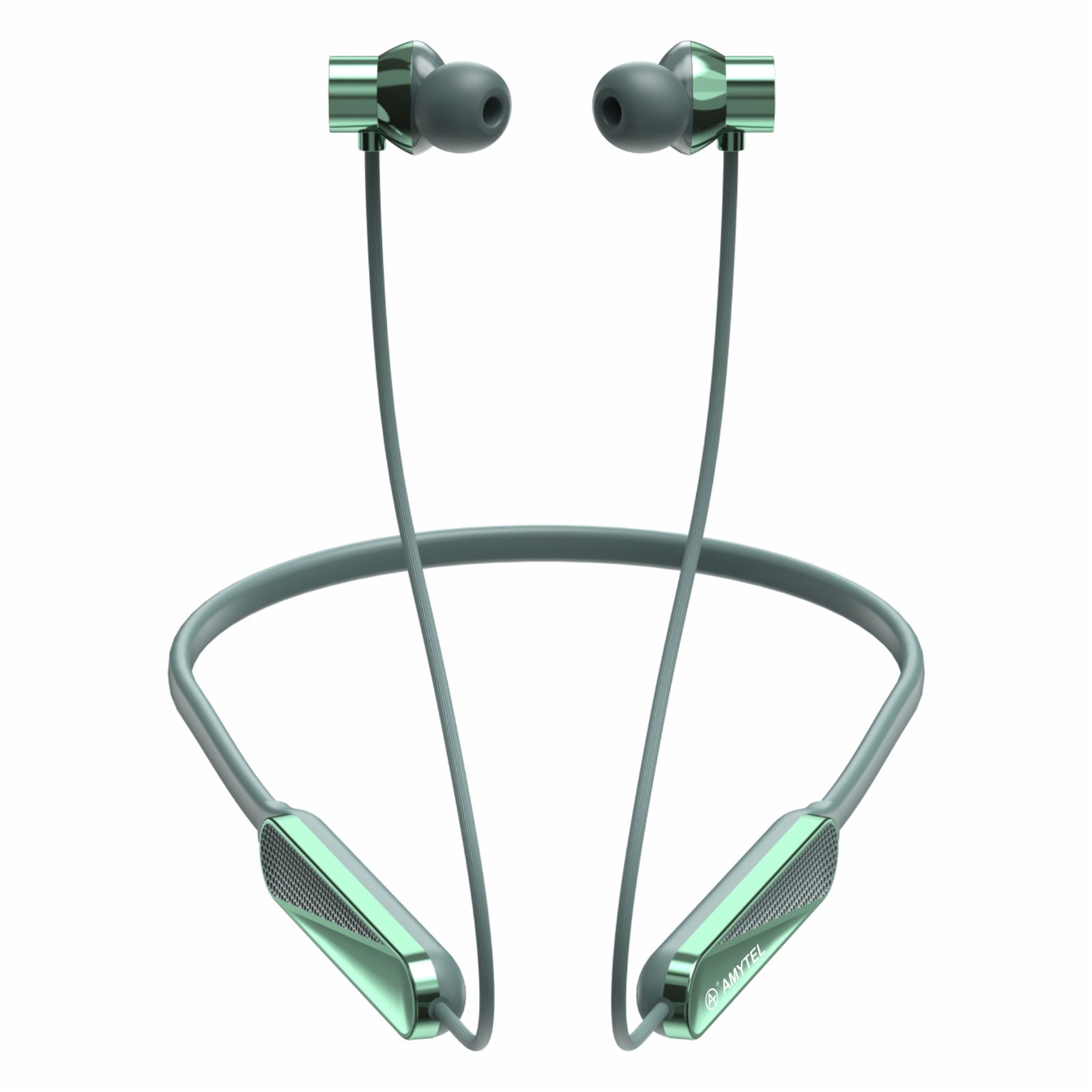 Amytel Dynamic-1 Wireless Neckband Earphones | Bluetooth v5.4 | Hybrid ANC | 38H Playtime (Green)