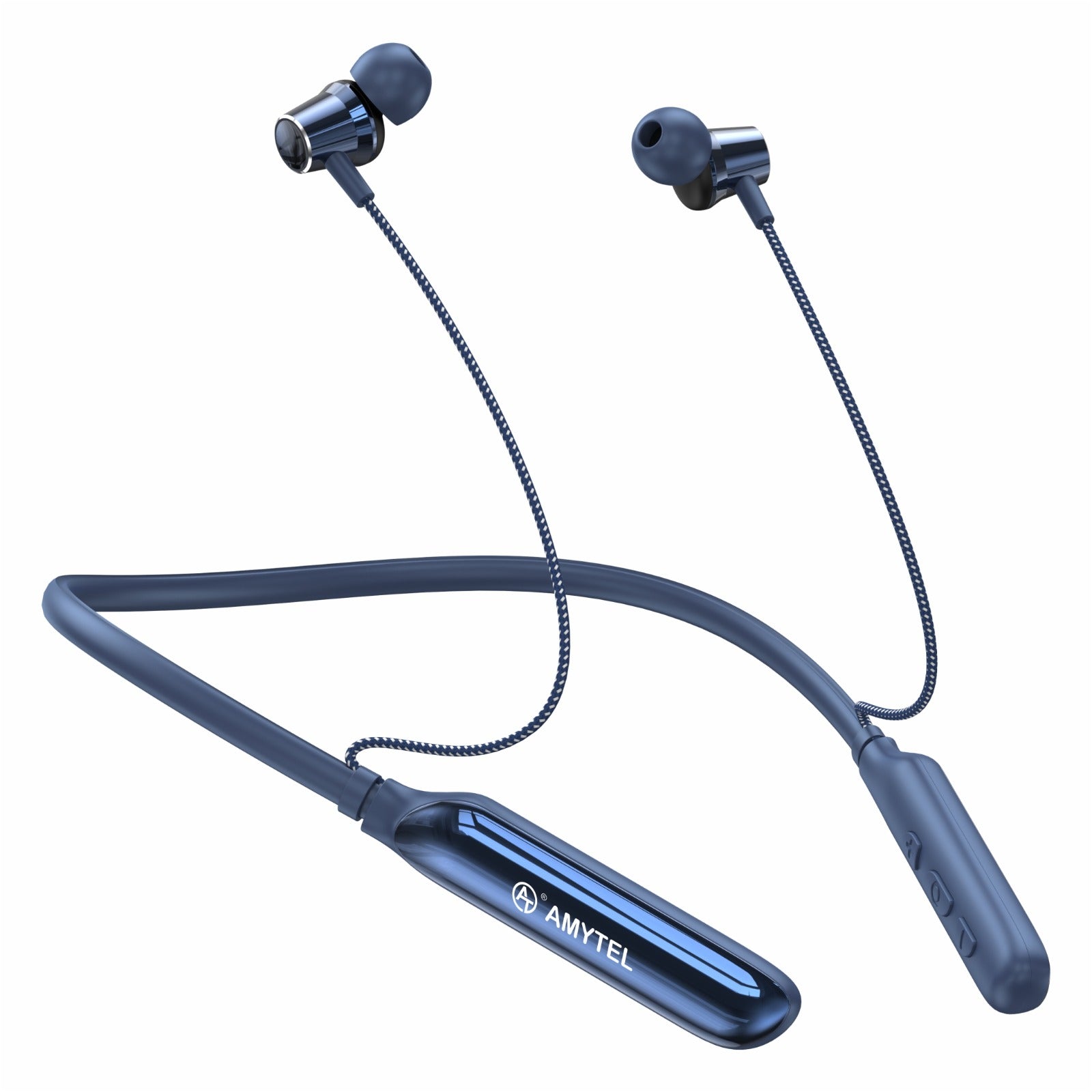 Amytel Shine Wireless Neckband Earphones | Bluetooth v5.4 | ENC Calling | 13mm Drivers | 750H Standby (Blue)
