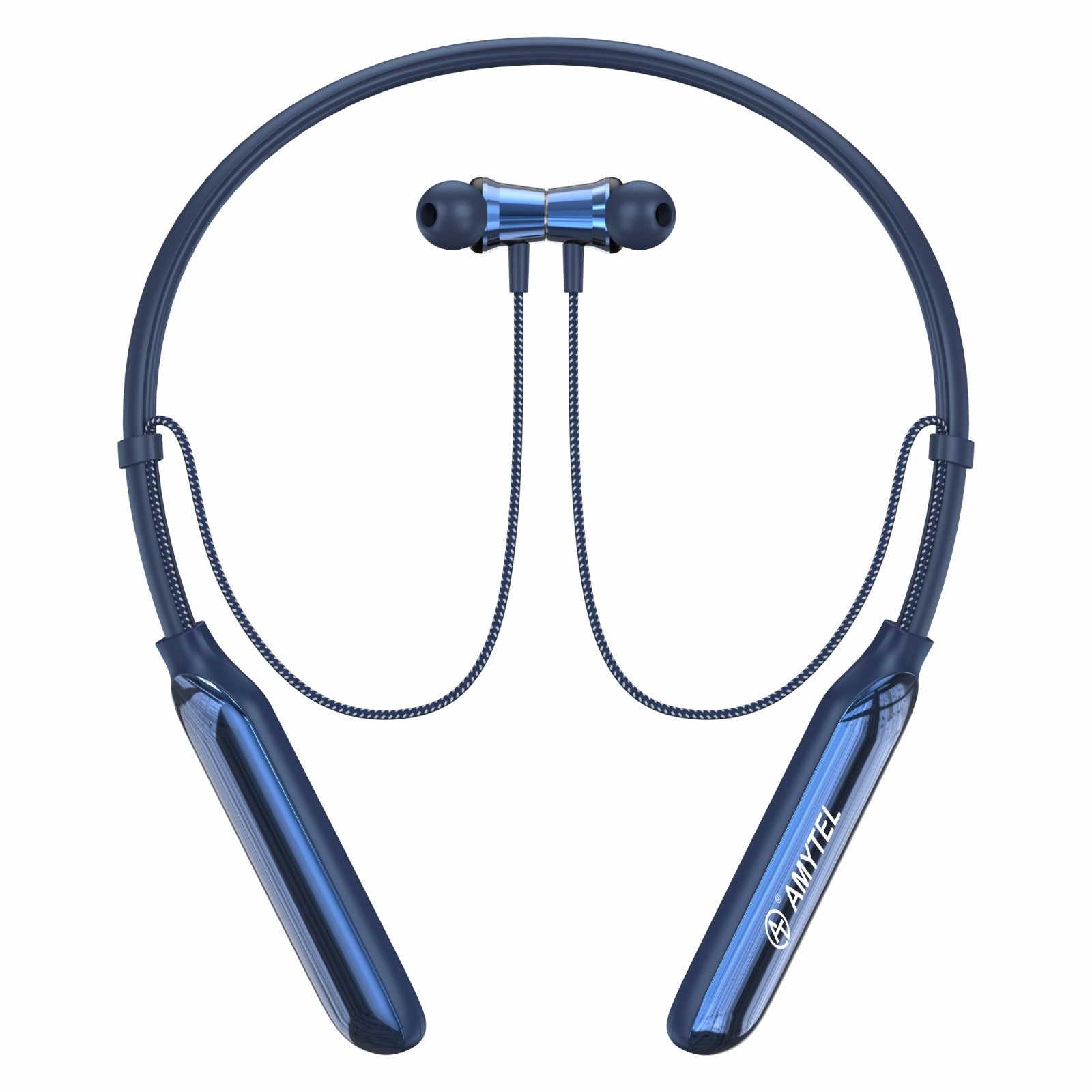 Amytel Shine Wireless Neckband Earphones | Bluetooth v5.4 | ENC Calling | 13mm Drivers | 750H Standby (Blue)