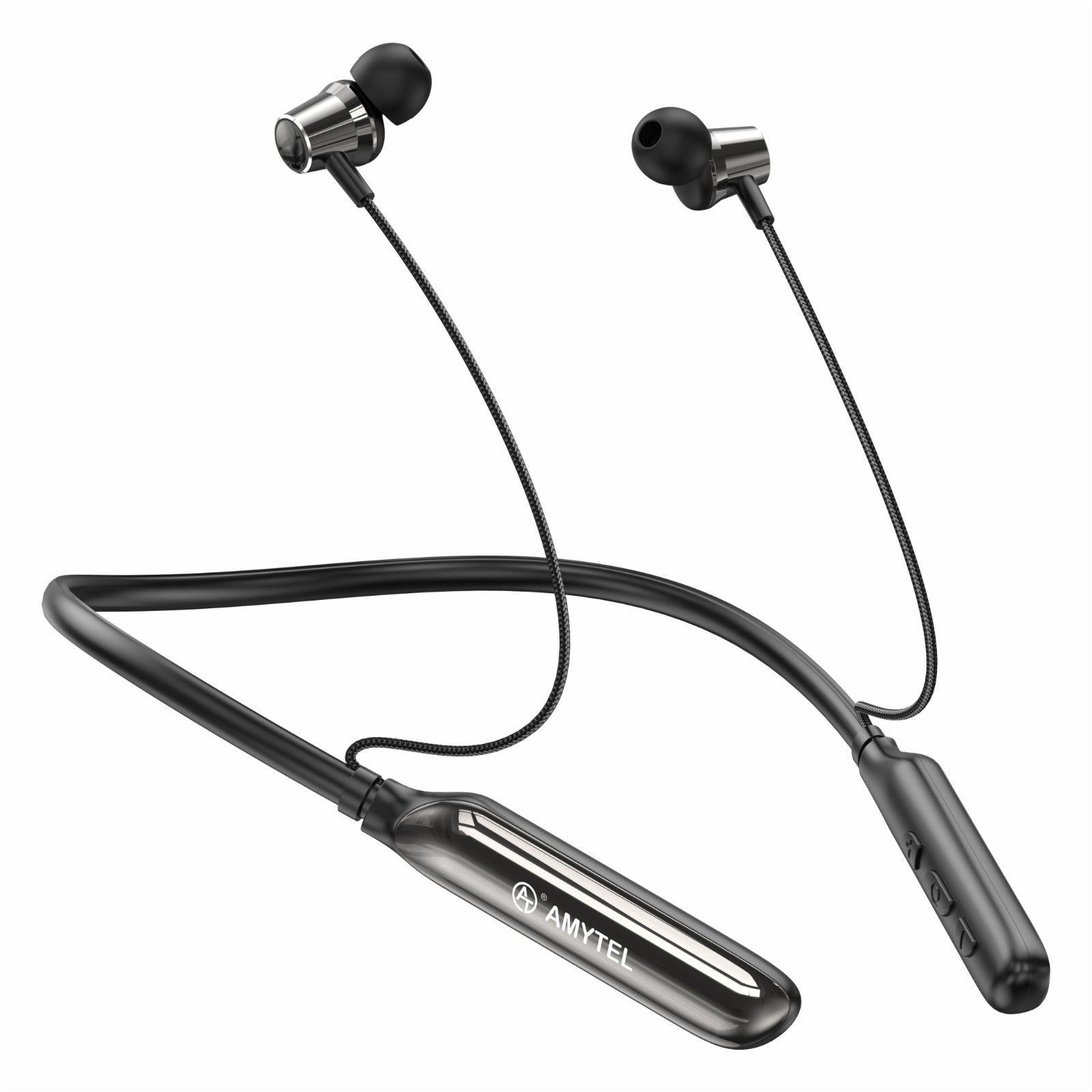 Amytel Shine Wireless Neckband Earphones | Bluetooth v5.4 | ENC Calling | 13mm Drivers | 750H Standby (Black)