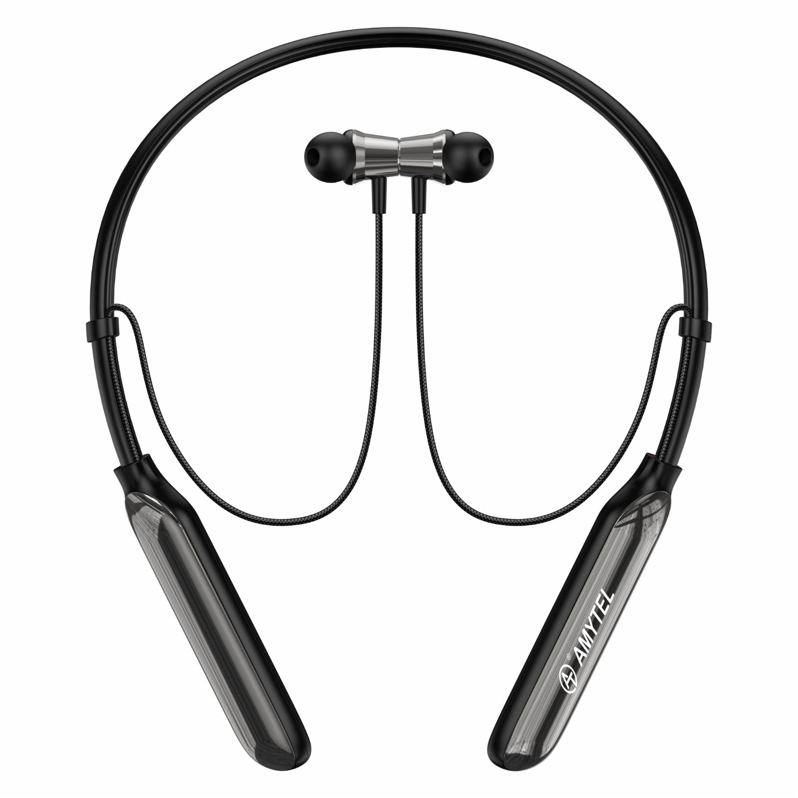 Amytel Shine Wireless Neckband Earphones | Bluetooth v5.4 | ENC Calling | 13mm Drivers | 750H Standby (Black)