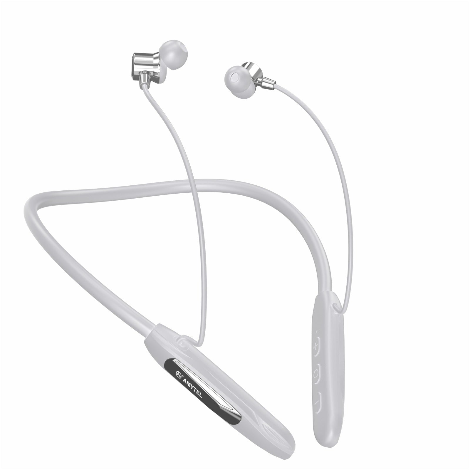 Amytel Ferrari Wireless Neckband Earphones | Bluetooth v5.3 | 40H Playtime | Gaming Mode | Voice Changer | IPX4 (Violet) (White)