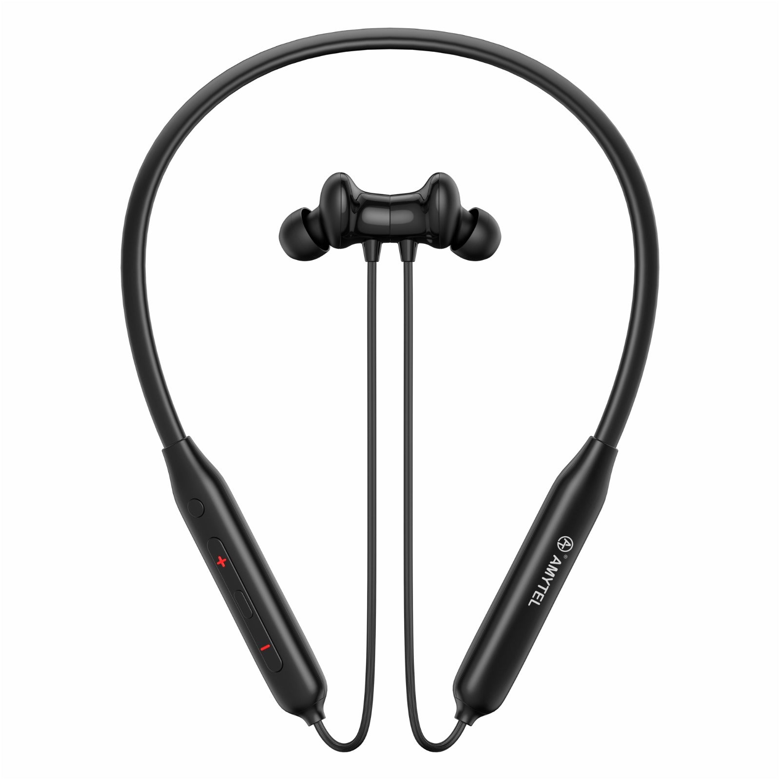 Amytel IPX5 Wireless Neckband Earphones | Bluetooth 5.3 | 25 Hours Playtime | Magnetic Auto On/Off | Type-C Fast Charging | IPX5 Water Resistant | HD Stereo Bass (Black)