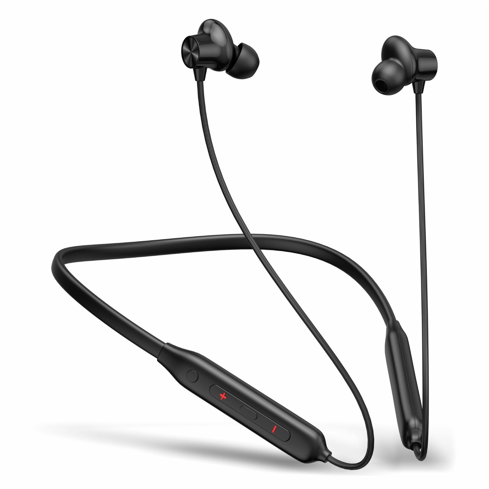 Amytel IPX5 Wireless Neckband Earphones | Bluetooth 5.3 | 25 Hours Playtime | Magnetic Auto On/Off | Type-C Fast Charging | IPX5 Water Resistant | HD Stereo Bass (Black)