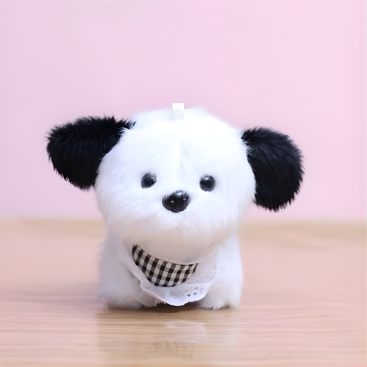 Wiggling Tail Plush Dog Keychain
