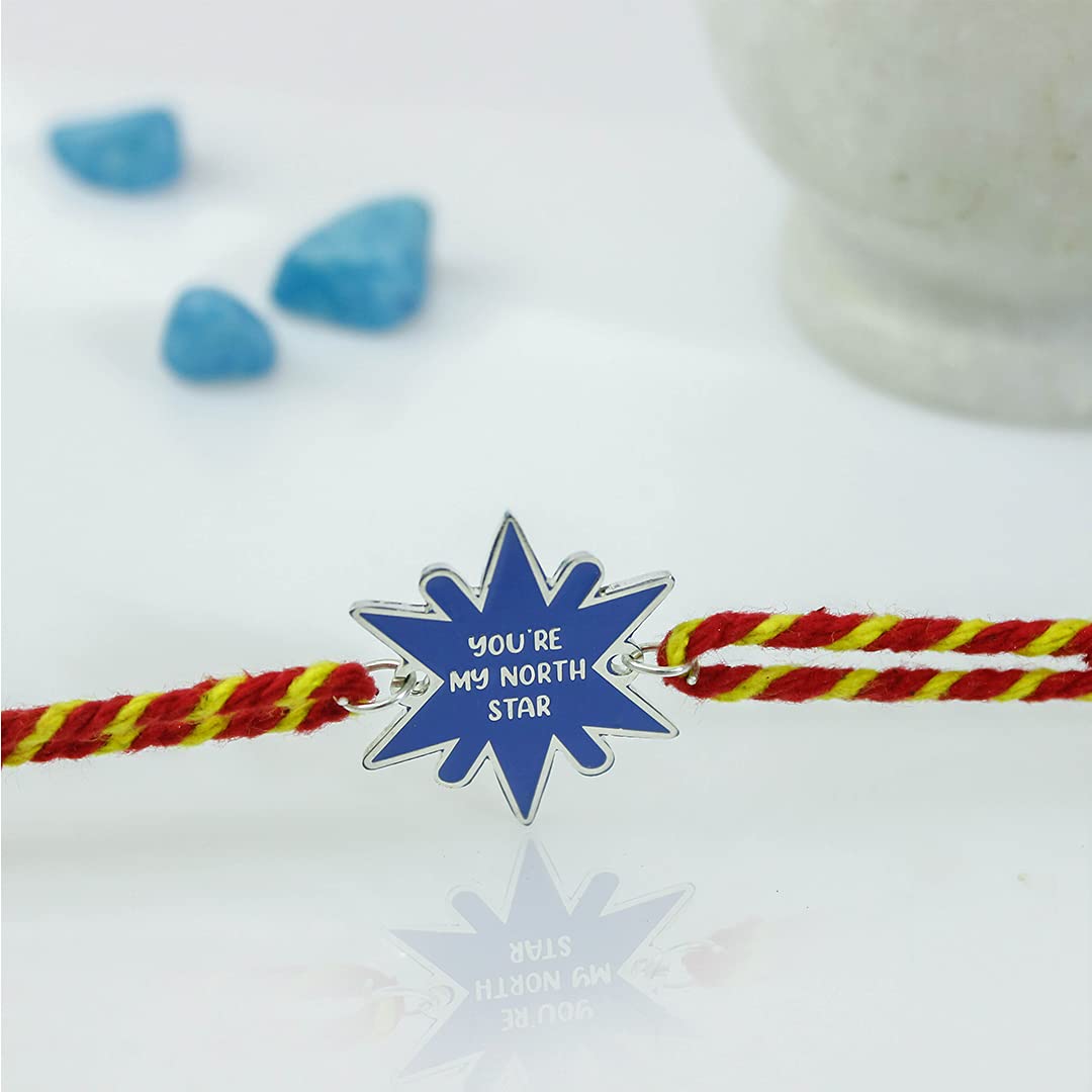 You're my North Star Metal Rakhi