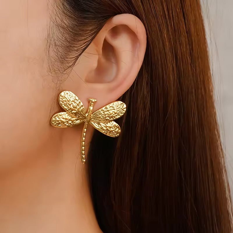 New Arrival Gold Plated Stainless Steel Earrings Unique Design