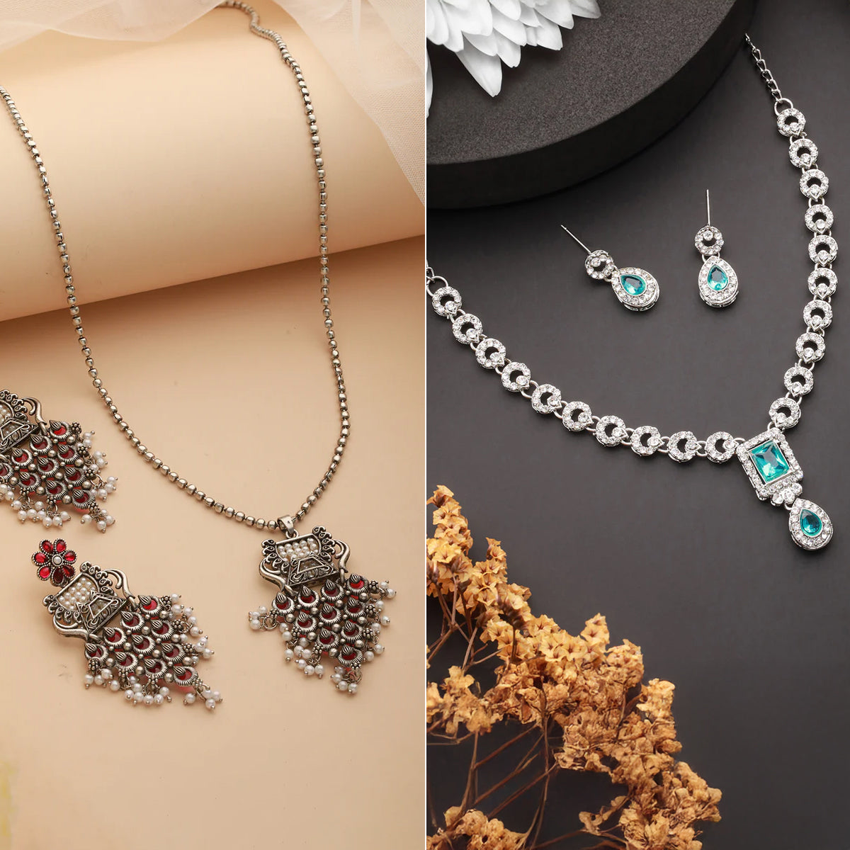 Jazz And Sizzle Necklet and Earring Combo for women